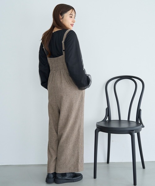 mil（ミル） サロペット オーバーオール 「再生産」千鳥柄 ツイード