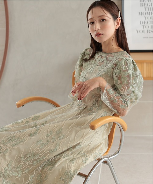 PREFERIR（プレフェリール） ドレス ボタニカル 刺繍レース 結婚式