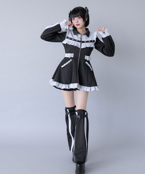 DearMyLove ワンピース フリルたっぷりメイドジャージワンピース