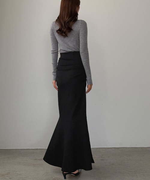 Louere（ルエレ） スカート サイドギャザーマーメイドポンチスカート