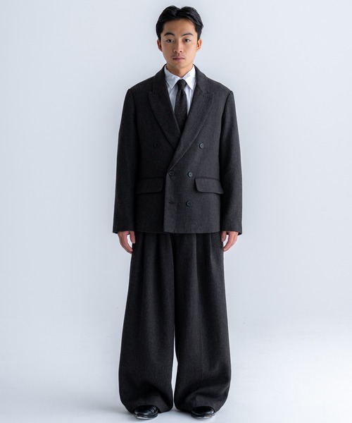 SINSS ジャケット テーラードジャケット Tweed double tailored jacket