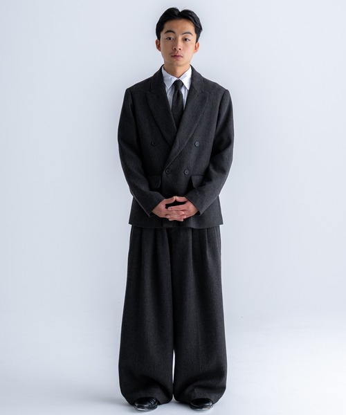 SINSS ジャケット テーラードジャケット Tweed double tailored jacket