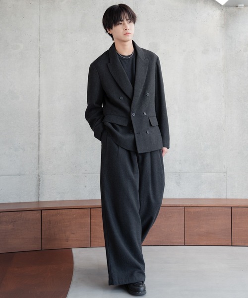 SINSS ジャケット テーラードジャケット Tweed double tailored jacket