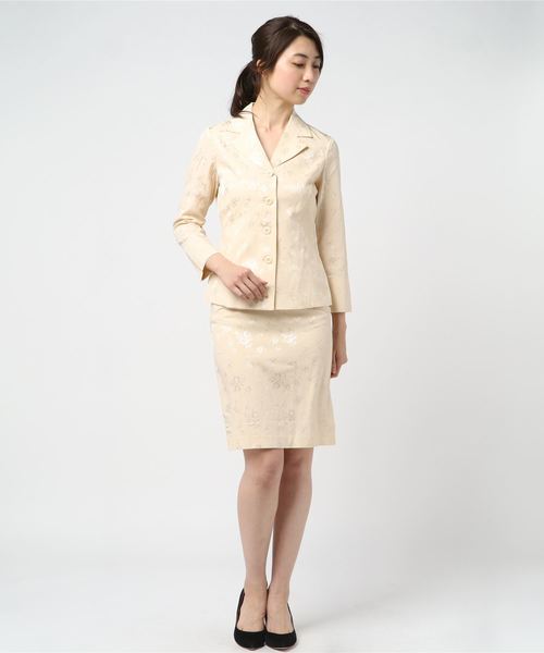 Mangrove（マングローブ） スカート 花柄刺繍タイトスカートスーツ