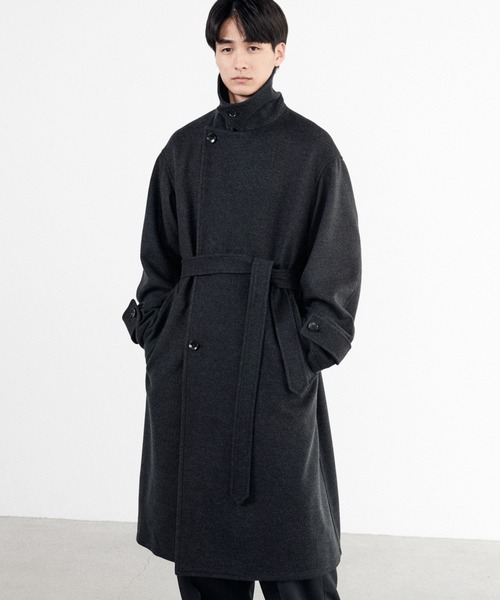 WYM LIDNM コート ジャケット SMOOTH MELANGE WRAP COAT メンズ