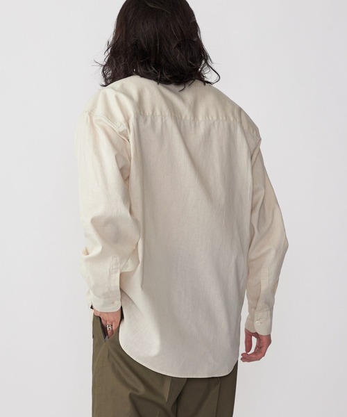 SHIPS.me シャツ 「ZOZO限定」SHIPS.me: 綿麻バンドカラーシャツ