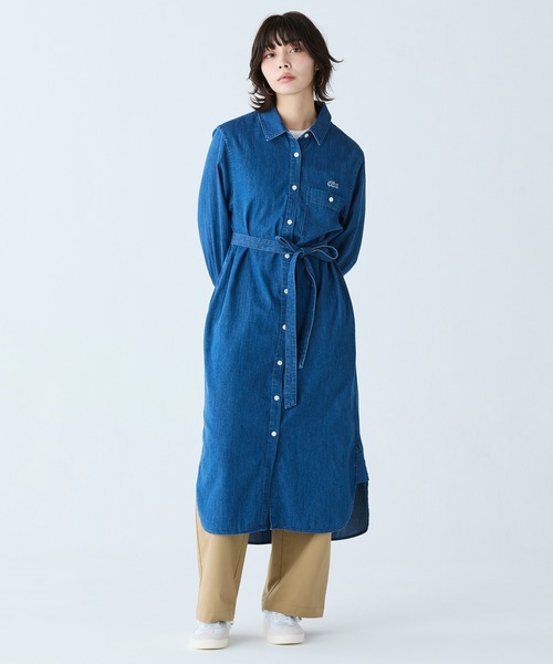 LACOSTE（ラコステ） シャツワンピース ウエストベルト デニムシャツ