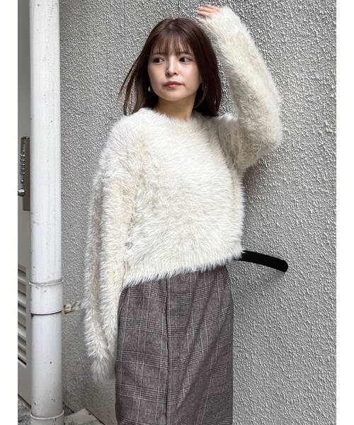 MURUA（ムルーア） ニット セーター バイカラーMIXシャギーニット