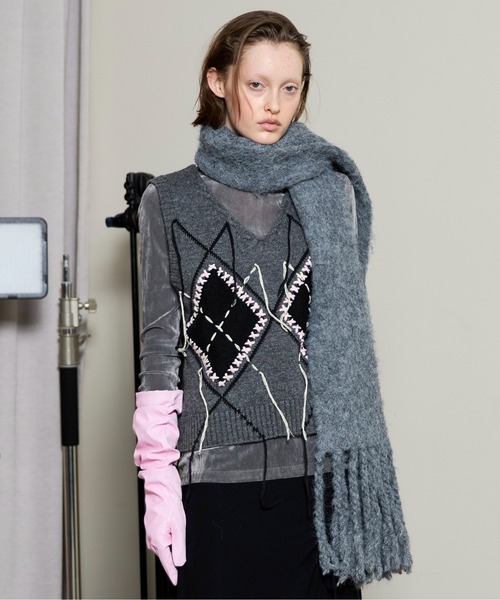 MAISON SPECIAL（メゾンスペシャル） ベスト ジレ Stitch Argyle Knit