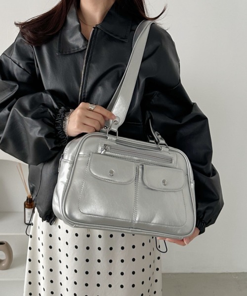 CLEA ボストンバッグ ダブルポケットボストンバッグ レディース