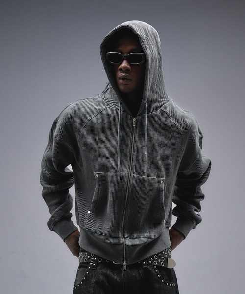 ANDER HUNK パーカー Overdyed Thermal Zip-up Parker / オーバーダイ