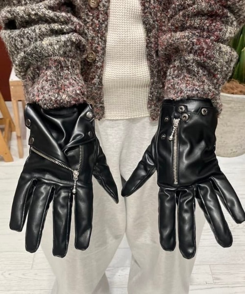 BEAMS（ビームス） 手袋 ダブル ライダース グローブ メンズ