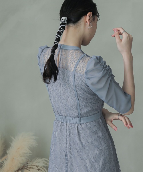 niana（ニアナ） ドレス シフォン切り替えレース パーティードレス