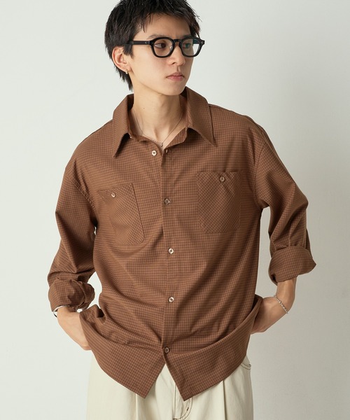 Adoon plain シャツ Long Sleeve Check Shirt / ロングスリーブ