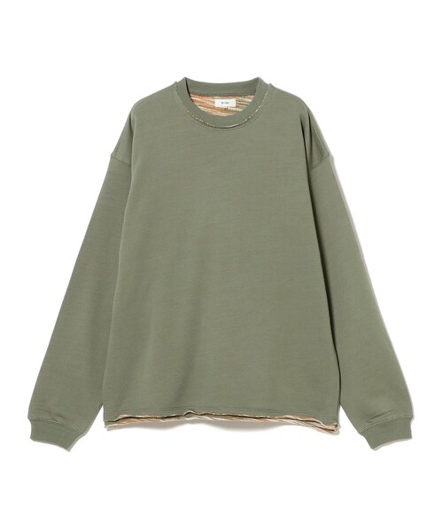 BEAMS（ビームス） トレーナー スウェット バック カスリ クルーネック