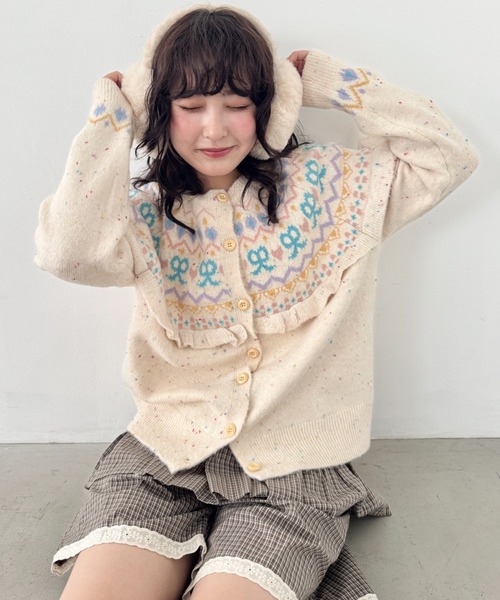 SOLLON.（ソルロン） カーディガン ラブリーリボンフリルカーディガン