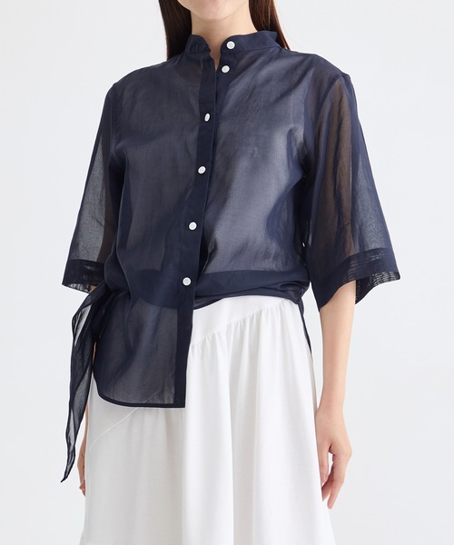 CINOH（チノ） ブラウス シャツ 「CINOH/チノ」別注 SHEER HALF SLEEVE