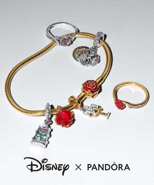 PANDORA（パンドラ） ブレスレット ディズニー 美女と野獣 ローズ