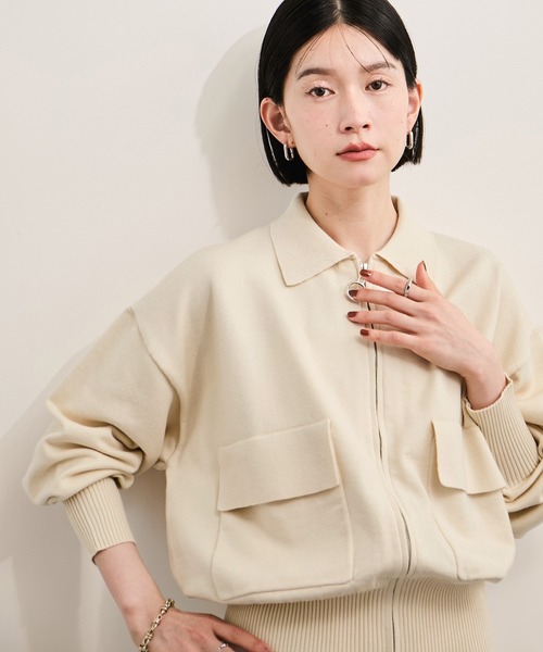 LE CERCLE par rope' カーディガン ZIPニットカーディガン
