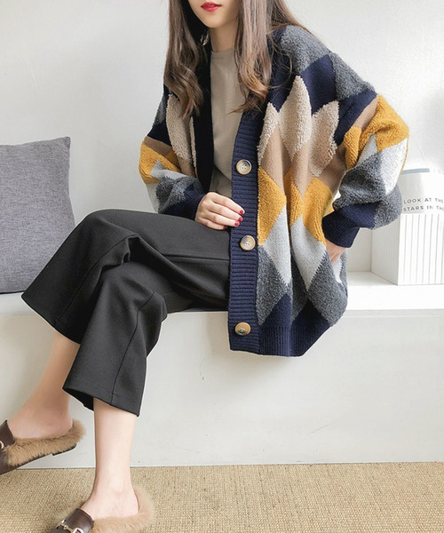 Doula Doula（ドゥーラドゥーラ） カーディガン アーガイル オーバー