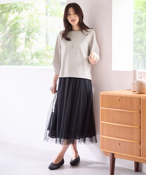 ANY（エニィ） スカート 「ウエストゴム」シャイニーチュールスカート