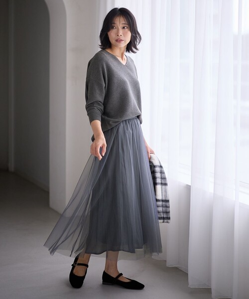 ANY（エニィ） スカート 「ウエストゴム」シャイニーチュールスカート