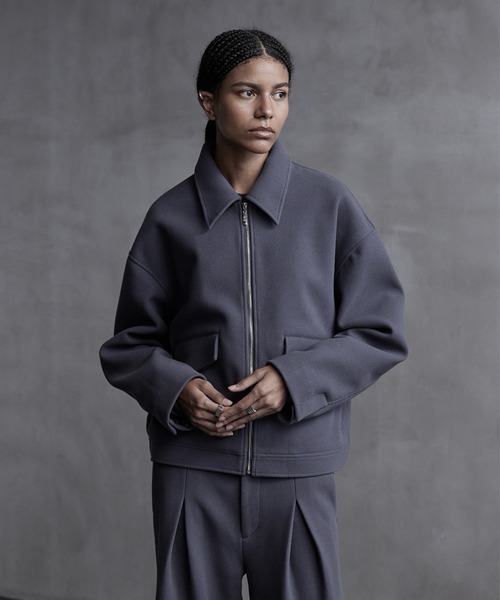 CALLNE ブルゾン アウター 「CALLNE」Knit Melton Fleece Zip Blouson