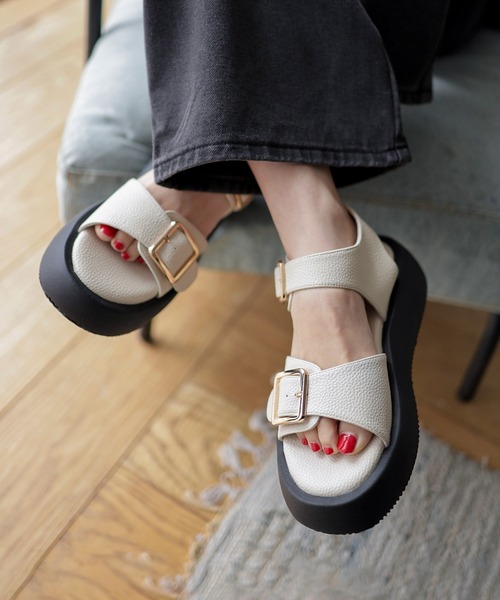 SESTO（セスト） サンダル ダブルベルト厚底サンダル レディース
