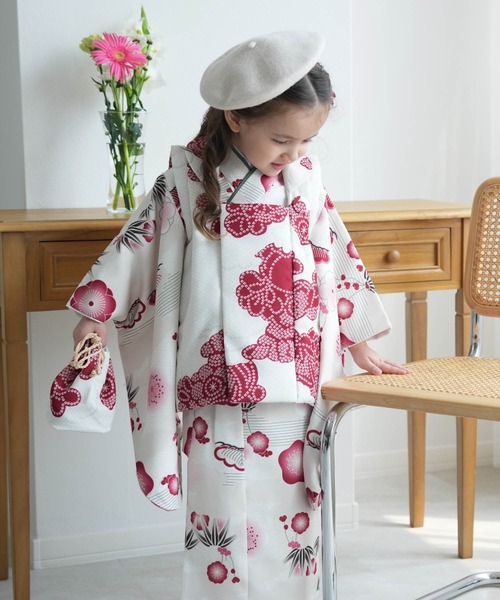utatane 着物 七五三3歳用被布コートセット 女の子 ひよこ商店 レトロ