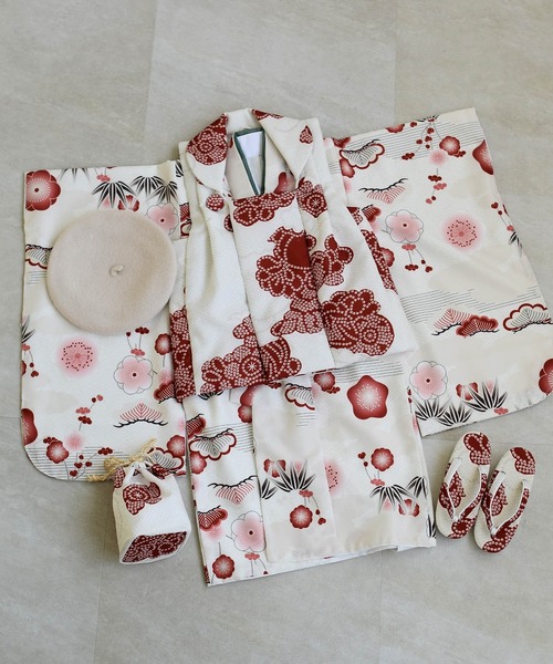 utatane 着物 七五三3歳用被布コートセット 女の子 ひよこ商店 レトロ