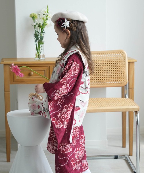 utatane 着物 七五三3歳用被布コートセット 女の子 ひよこ商店 レトロ