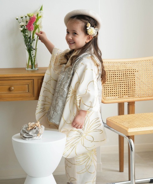 utatane 着物 七五三3歳用被布コートセット 女の子 ひよこ商店 レトロ