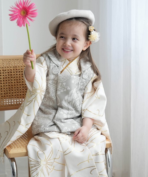 utatane 着物 七五三3歳用被布コートセット 女の子 ひよこ商店 レトロ