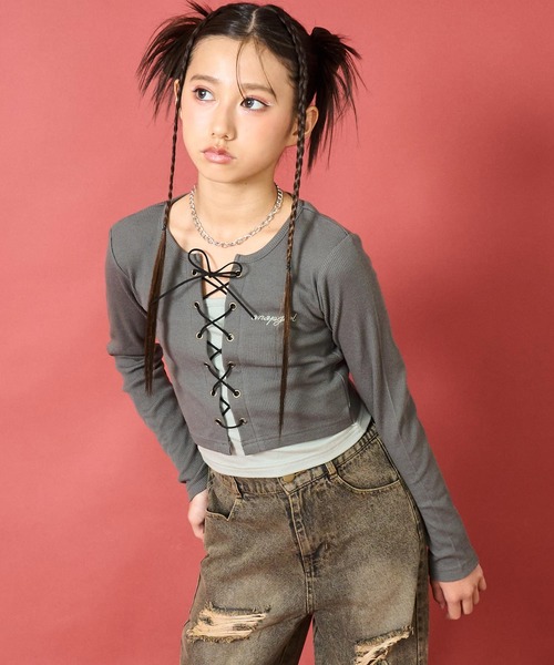 ANAP GiRL（アナップガール） tシャツ スピンドル レイヤード トップス