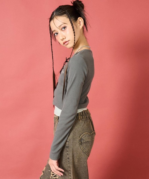 ANAP GiRL（アナップガール） tシャツ スピンドル レイヤード トップス