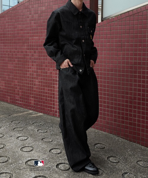 Perushu デニムジャケット gジャン × MLB コラボリジットデニム