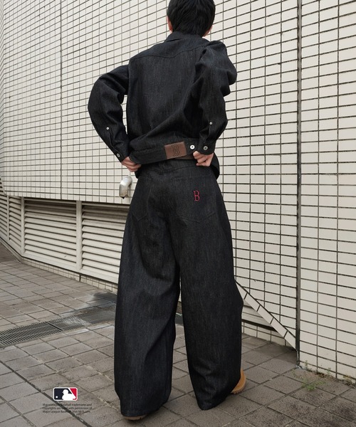 Perushu デニムジャケット gジャン × MLB コラボリジットデニム