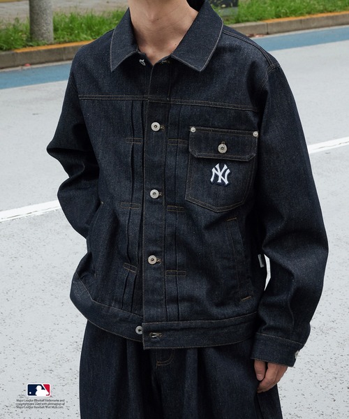 Perushu デニムジャケット gジャン × MLB コラボリジットデニム