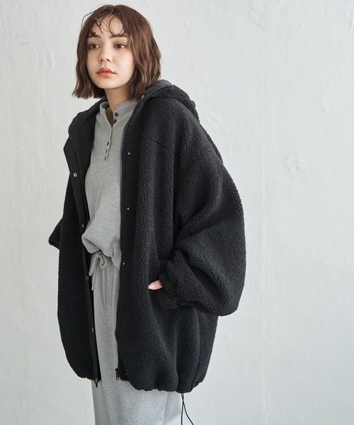 notch. ブルゾン アウター ボアビッグフードブルゾン レディース