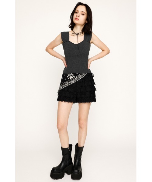 SLY（スライ） スラックス パンツ FRILL LACE S/PT フリル レース