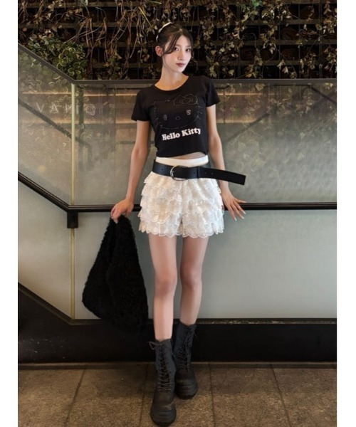 SLY（スライ） スラックス パンツ FRILL LACE S/PT フリル レース