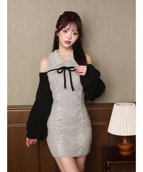 Darich（ダーリッチ） ワンピース ショートボレロニットミニワンピース