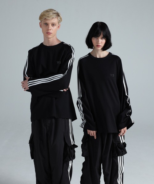 Y-3 tシャツ LONG SLEEVE TEE 3-STRIPES メンズ レディース : ZOZOTOWN