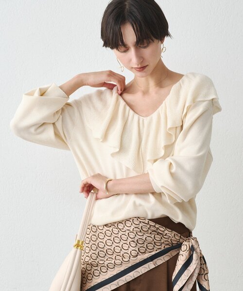 Loungedress（ラウンジドレス） ニット セーター フリルカラーニット