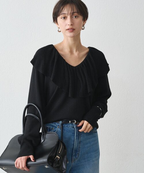 Loungedress（ラウンジドレス） ニット セーター フリルカラーニット