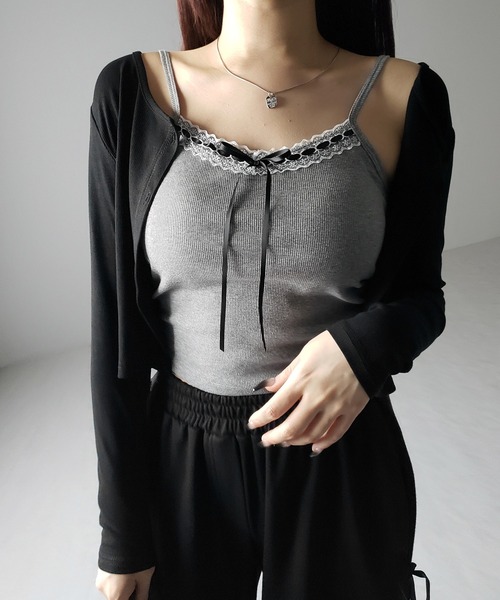 me+em select（ミームセレクト） キャミソール 「 カップ付き 」サテン