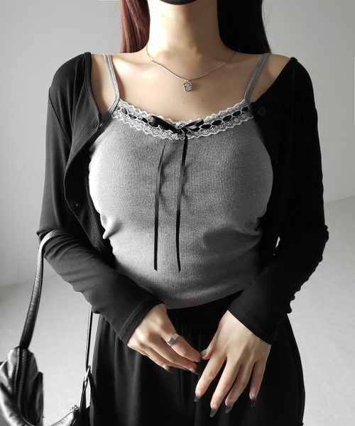 me+em select（ミームセレクト） キャミソール 「 カップ付き 」サテン