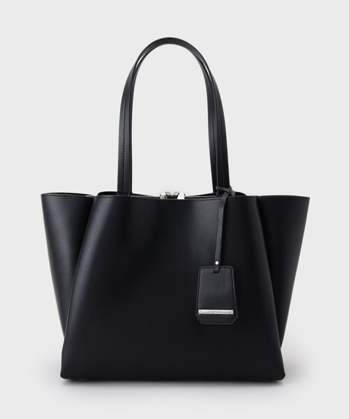 INDIVI（インディヴィ） トートバッグ 「合皮／A4収納可能」タック