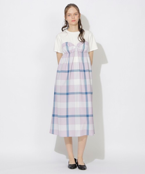 CB CRESTBRIDGE ワンピース クレストブリッジチェックコンビワンピース