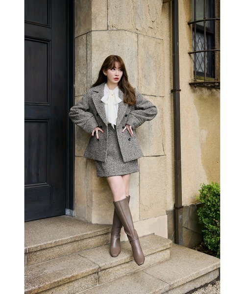 Her lip to ジャケット テーラードジャケット Hemingway Check Tweed